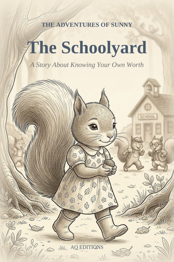 "The Adventures of Sunny: The Schoolyard — children's picture book cover."
Tags: self-worth, picture books, children's books, quiet kids, read aloud, social-emotional learning, confidence, ages 4-8
